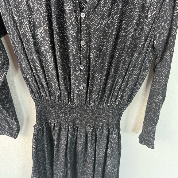 Rails Jasmine Animal Print Long Sleeve Minidress Charcoal Textured Leopard Small - Picture 4 of 13